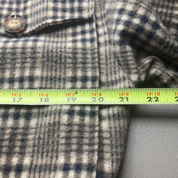 Bucket list Medium Plaid Long Shacket Jacket Oversized Boho Grunge Made USA - Picture 4 of 11